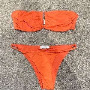 Onia Orange Bandeau Bikini Set
